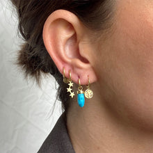 Load image into Gallery viewer, 120 Golden Crystal Turquoise Stone Earring