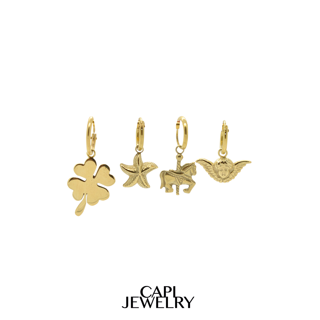 14K Clover Earring: Transformable Charm for Double Luck – CAPI Jewelry