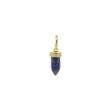 Load image into Gallery viewer, #120 Golden Crystal Lapis Stone Earring