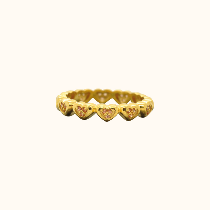 capi Hearts Ring Orange Sapphire